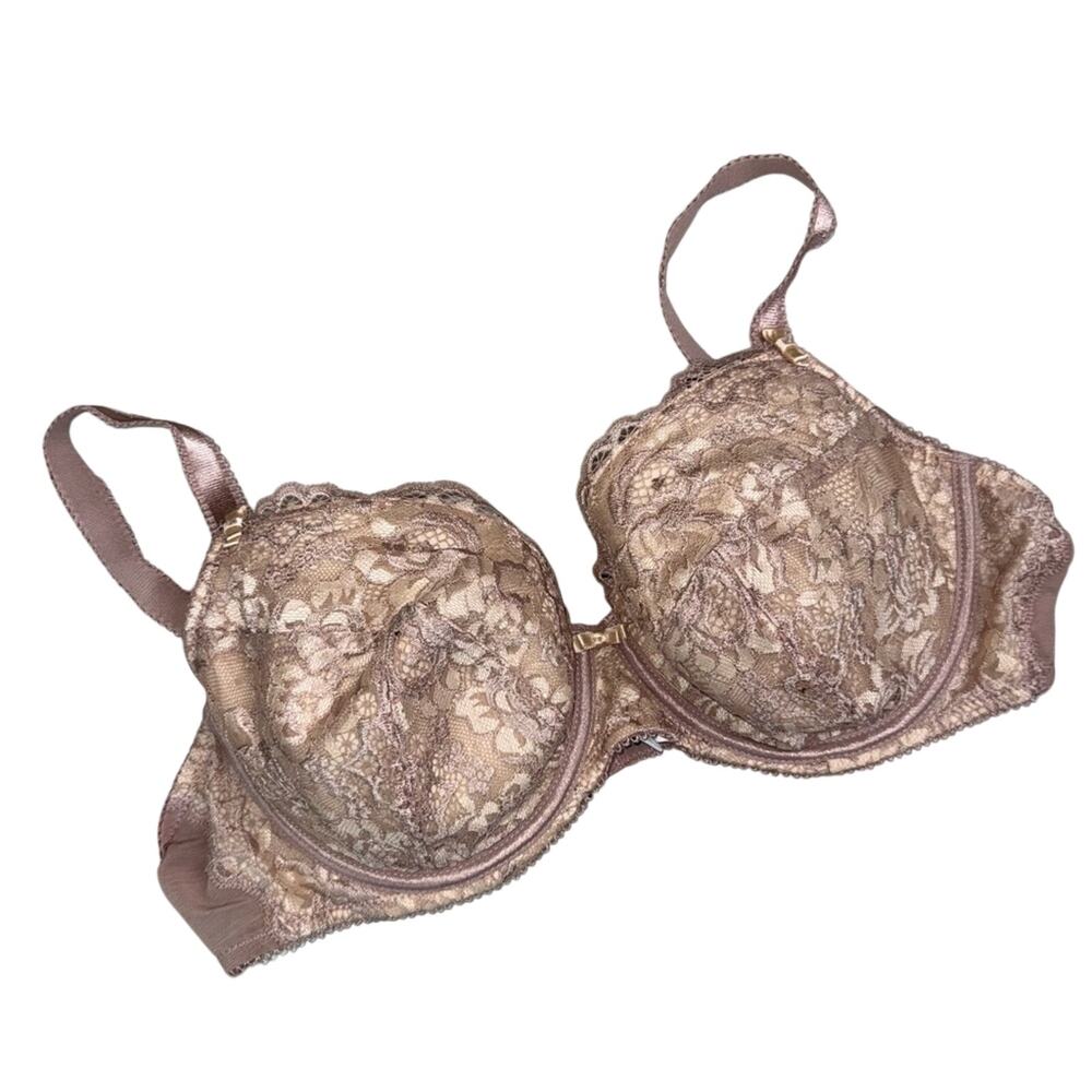 Pour Moi Pink and Cream Lace Underwire Bra  Size 38D